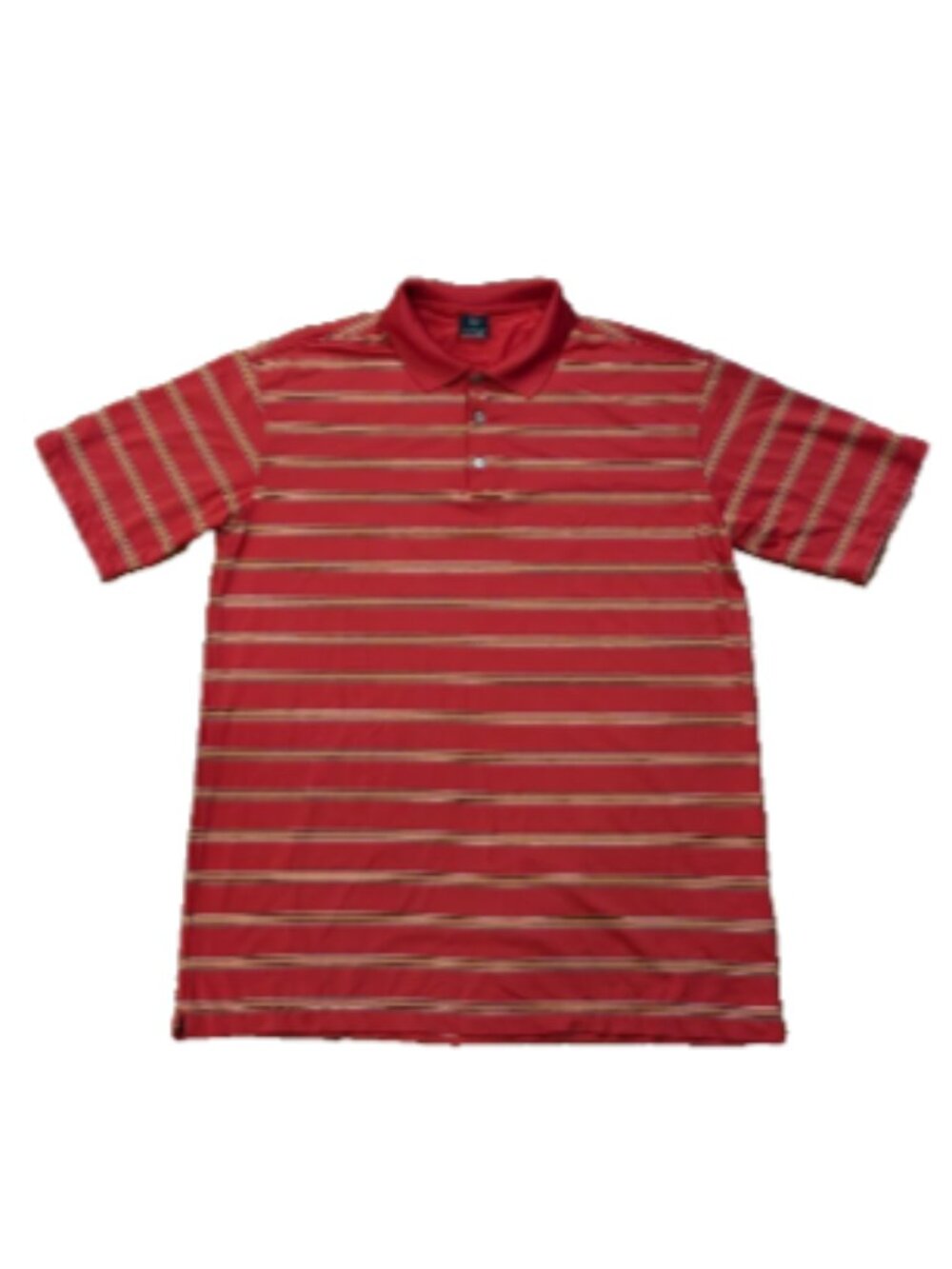Nike Golf Dri Fit UV Short Sleeve Red Striped Polo Shirt Performance Stretch XL
